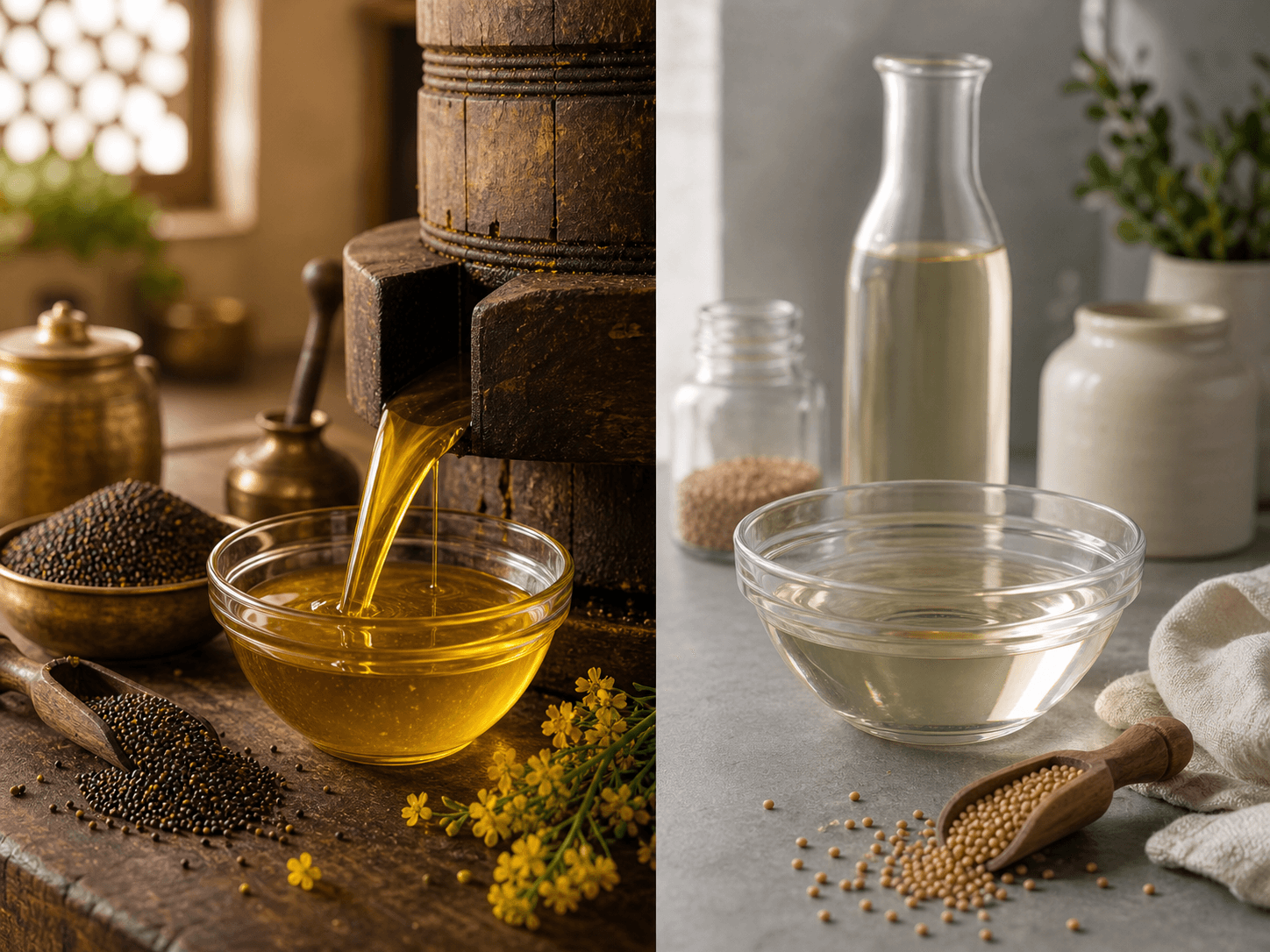 Kachi Ghani vs Refined Mustard Oil: What Changes in the Pan