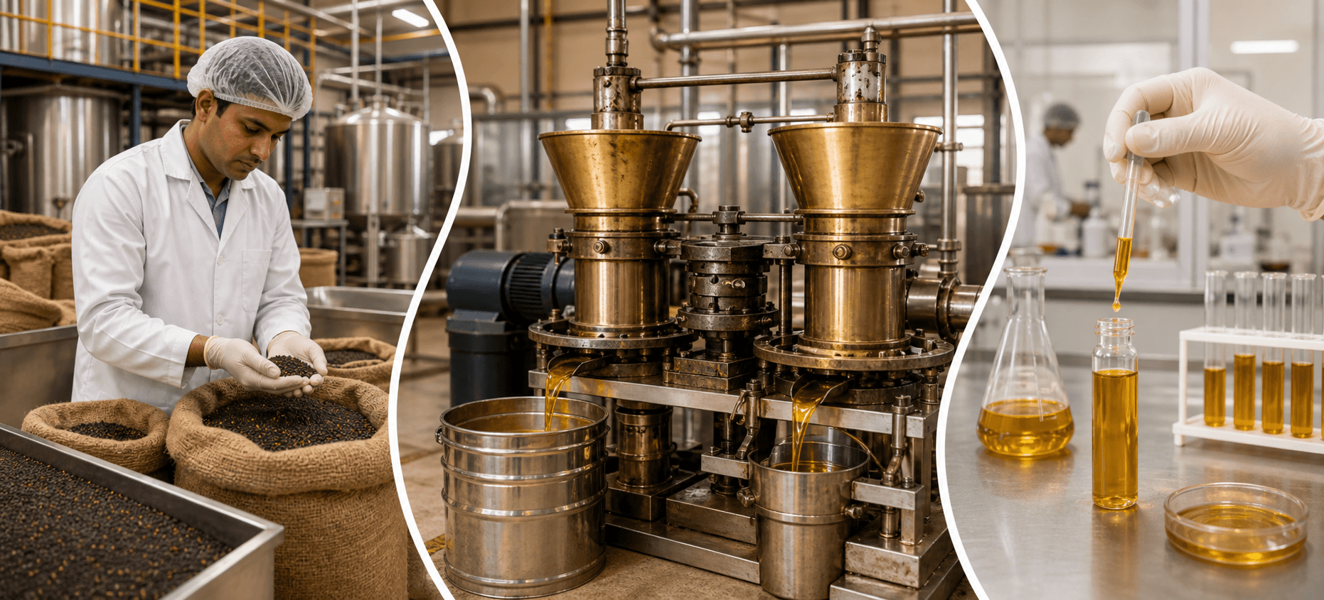 Mustard seed inspection, process care, and oil quality review