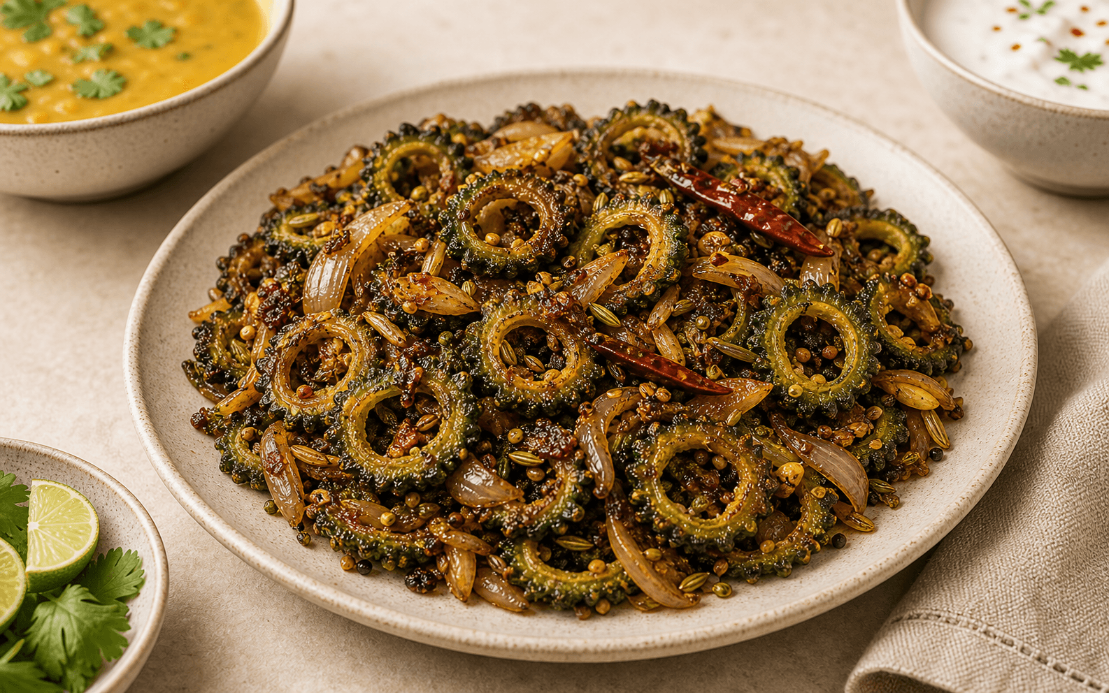 Karela Fry vegetarian recipe