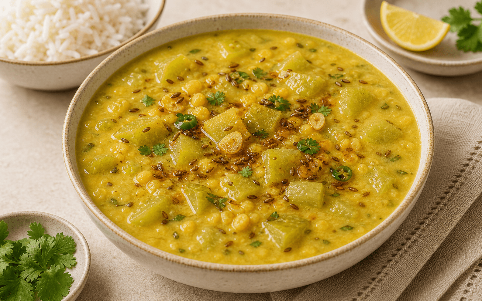 Lauki Chana Dal vegetarian recipe