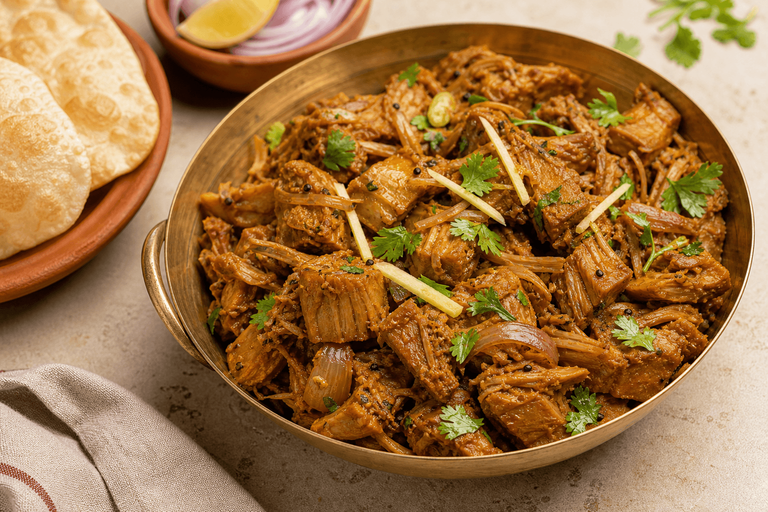 Sarson Tel Wali Kathal vegetarian recipe