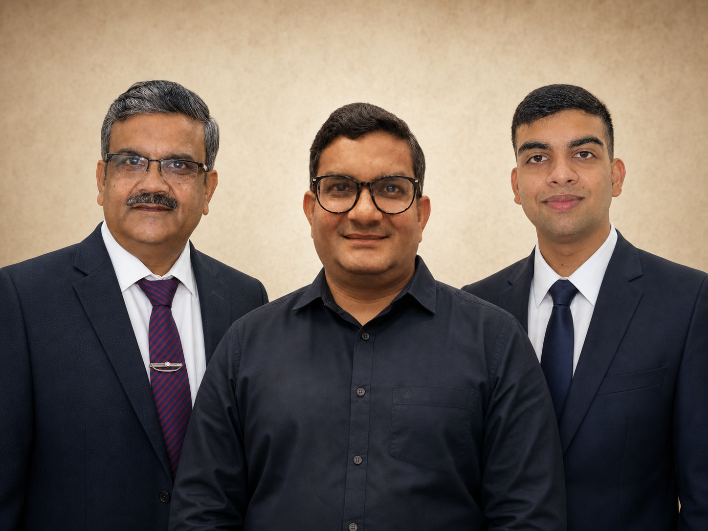 Sudhir Gupta, Praveen Gupta and Vishesh Gupta together as Ashnoor's family leadership
